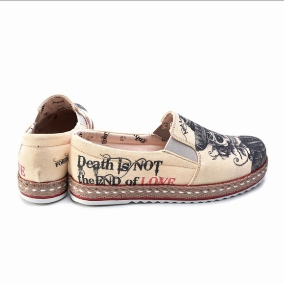 Goby Forever Love Sugar Skull Sneakers Size 10 - Picture 3 of 8